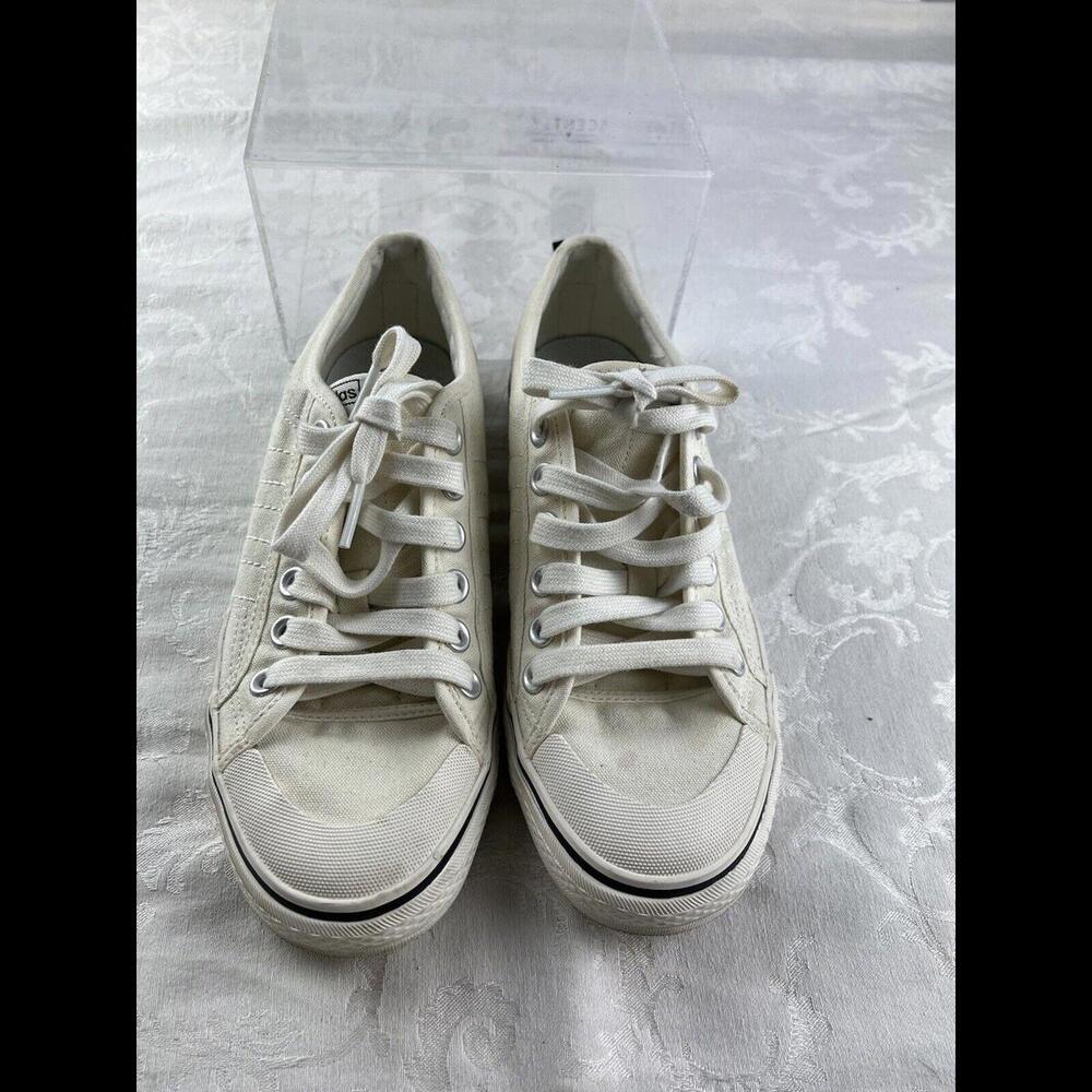 Adidas Nizza Womans Sneakers Size 7 White Fabric Canvas Low Tops Lace Up Shoes